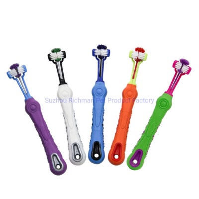 China Factory Direct Dog Three Head Toothbrush for Pet Teeth Cleaning